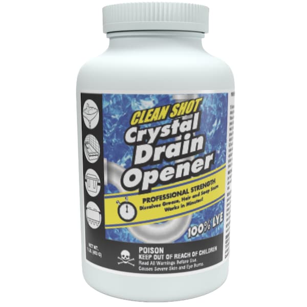 Theochem CLEAN SHOT CRYSTAL DRAIN OPENER - 24/1 LB CASE, Crystal Drain Opener, 24PK 100107-99991-44 - main
